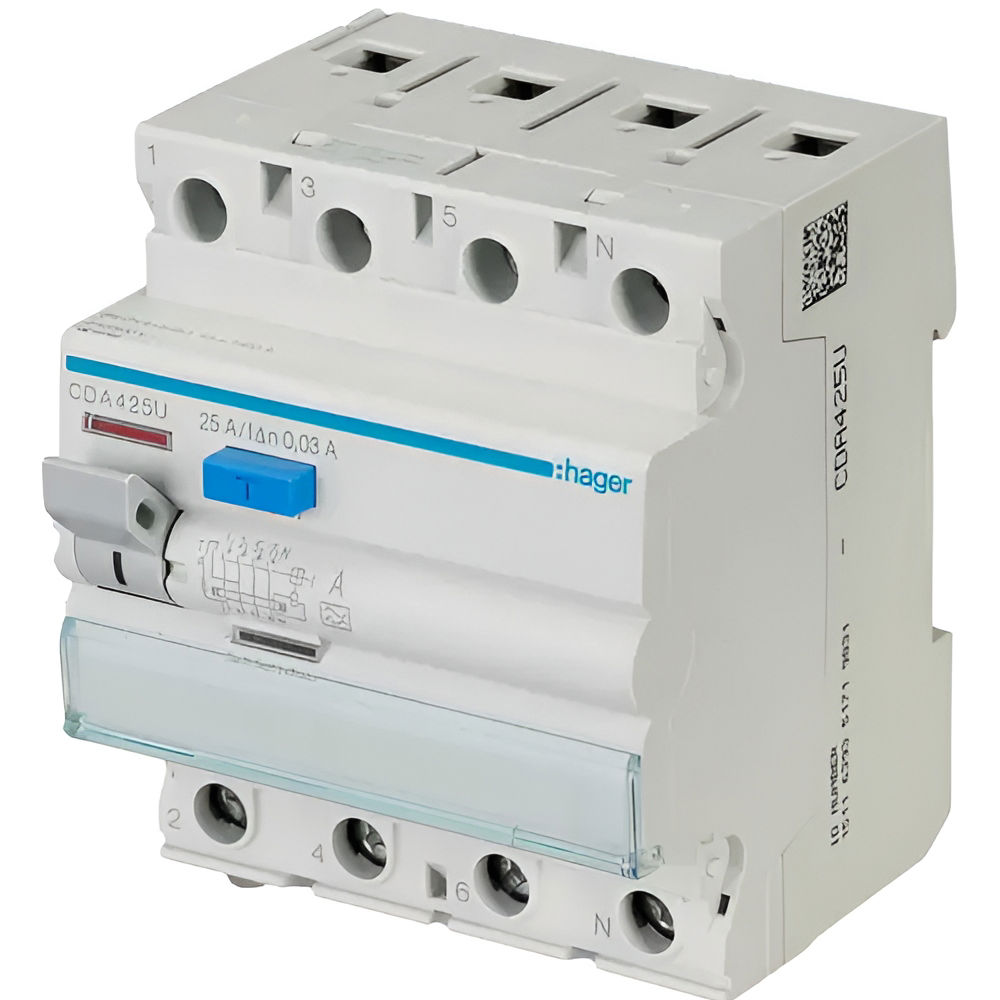 Hager 25A Type A RCBO 30mA