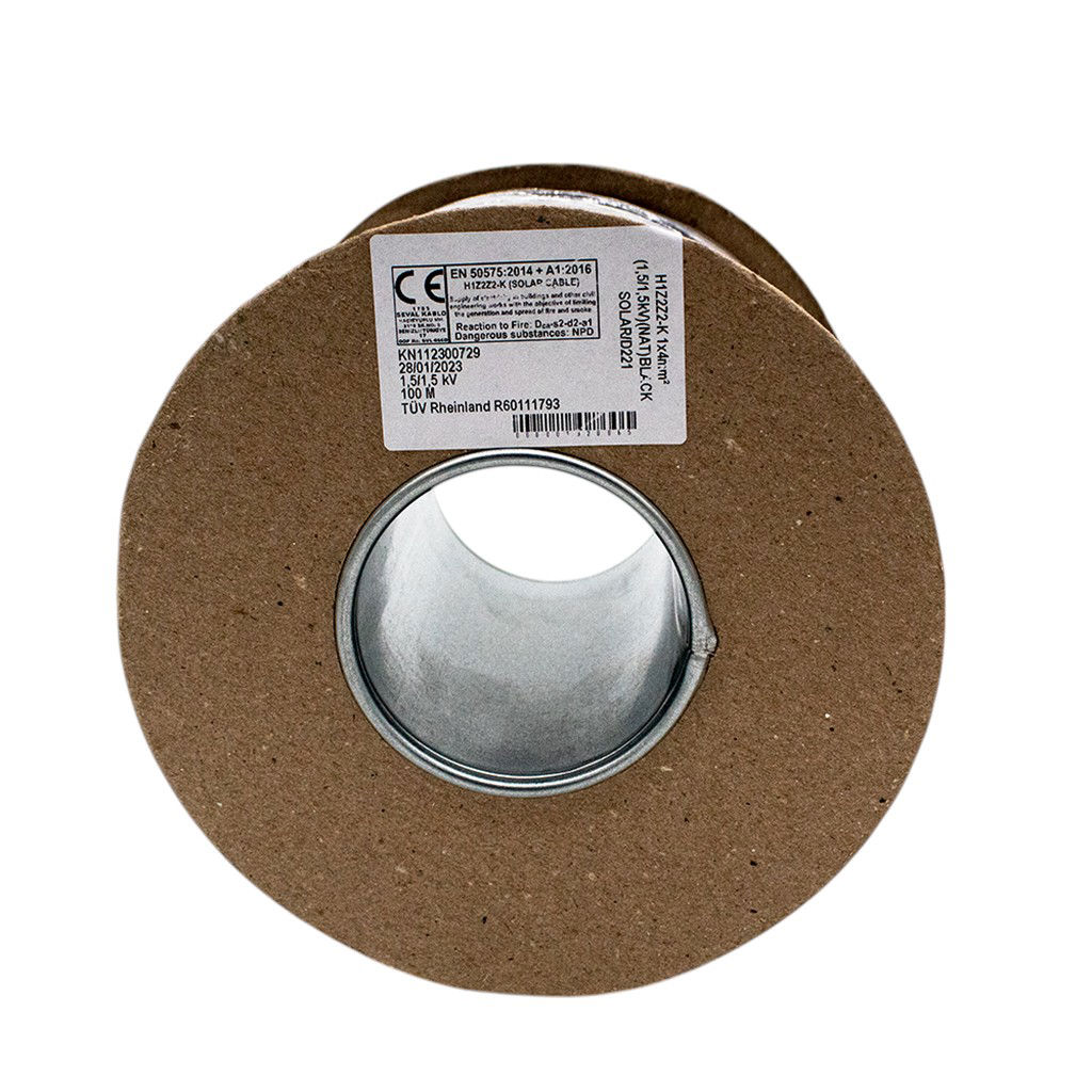 DC Solar Cable 4mm² - Black (100m Reel)