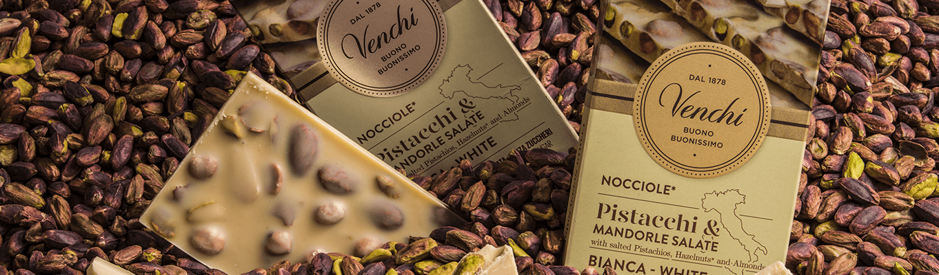 Le chocolat à la pistache est l'une des recettes emblématiques de Venchi.
