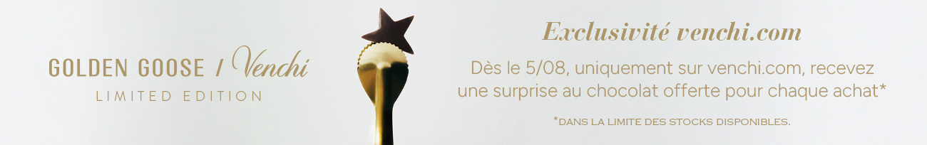 Dès le 5/08, uniquement sur venchi.com, recevez une surprise au chocolat offerte pour chaque achat