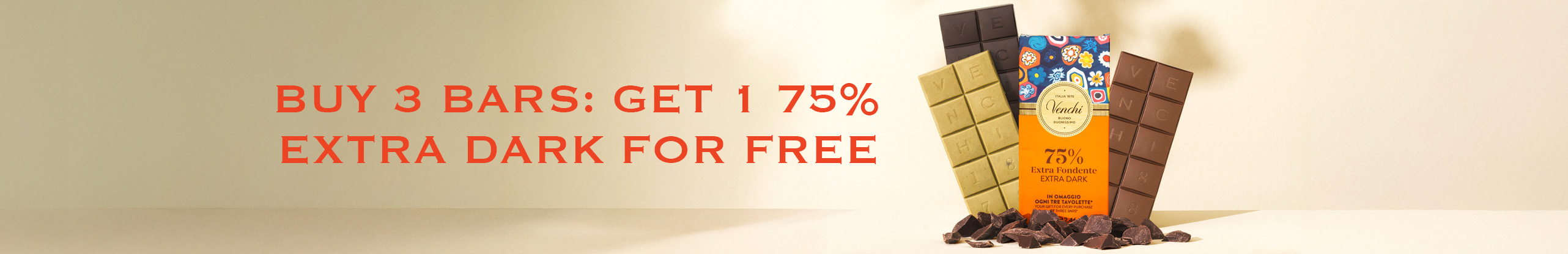 Buy 3 Bars: Get 1 75% Extra Dark for free