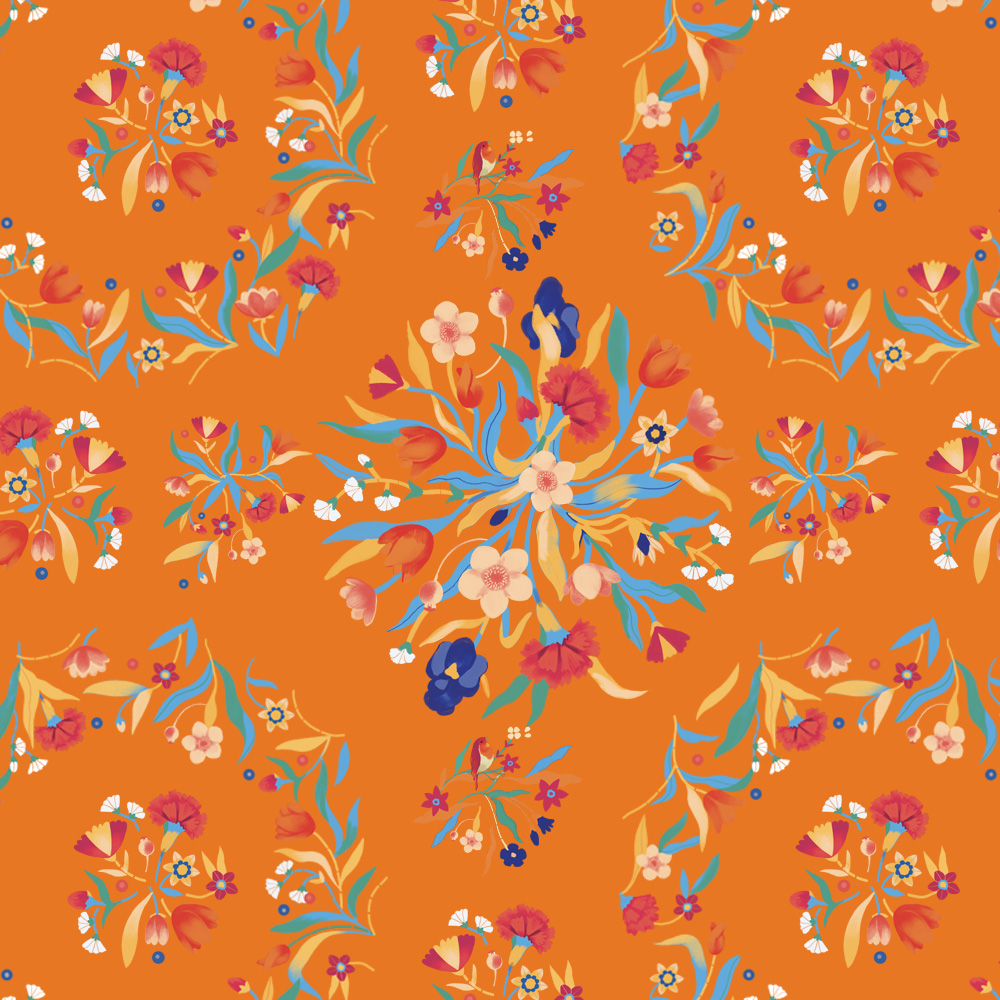Baroque orange pattern