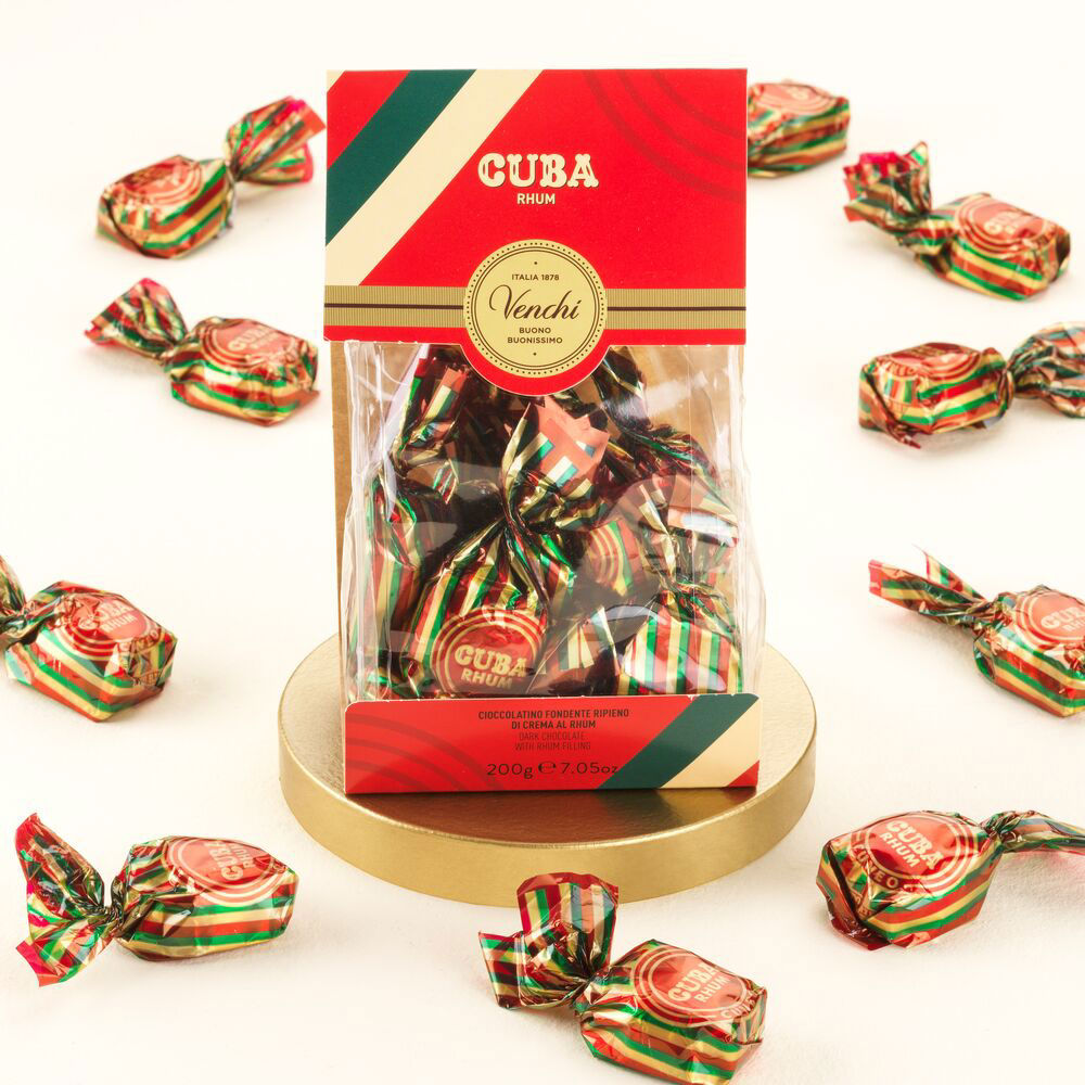 Gift bag: vegan Cuneo Cuba Rhum chocolates, 200 g - Venchi