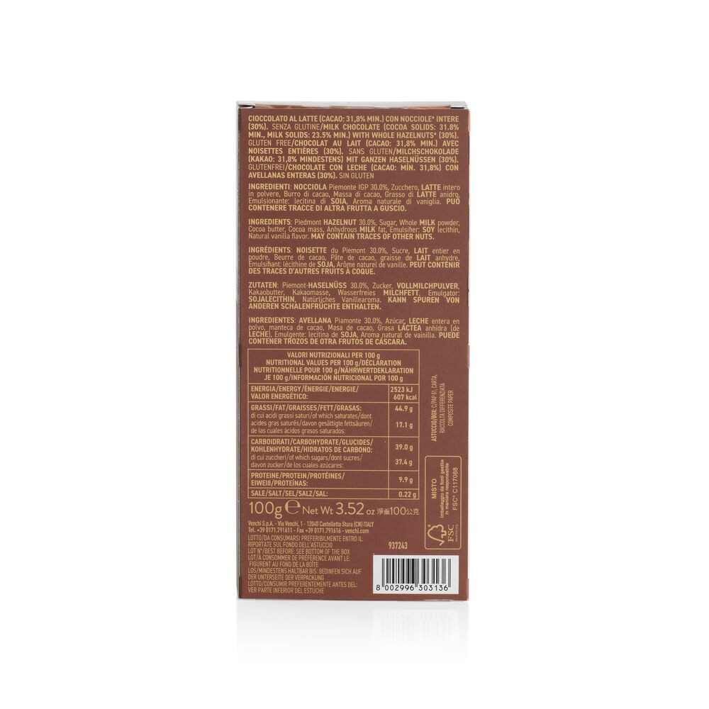 Lot 12x Chocolat lait noisettes - Cachet - tablette 100g