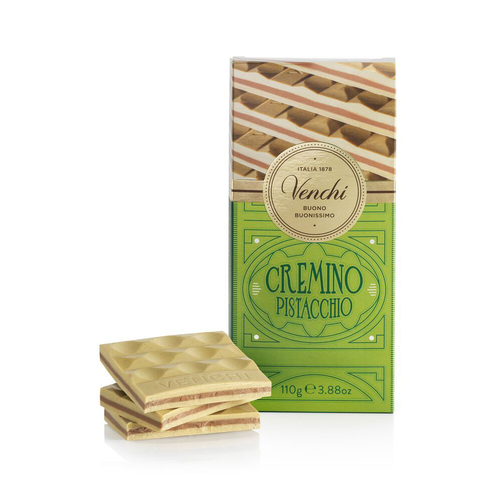 Tablette chocolat pistache et gianduja - cremino pistaches - Venchi