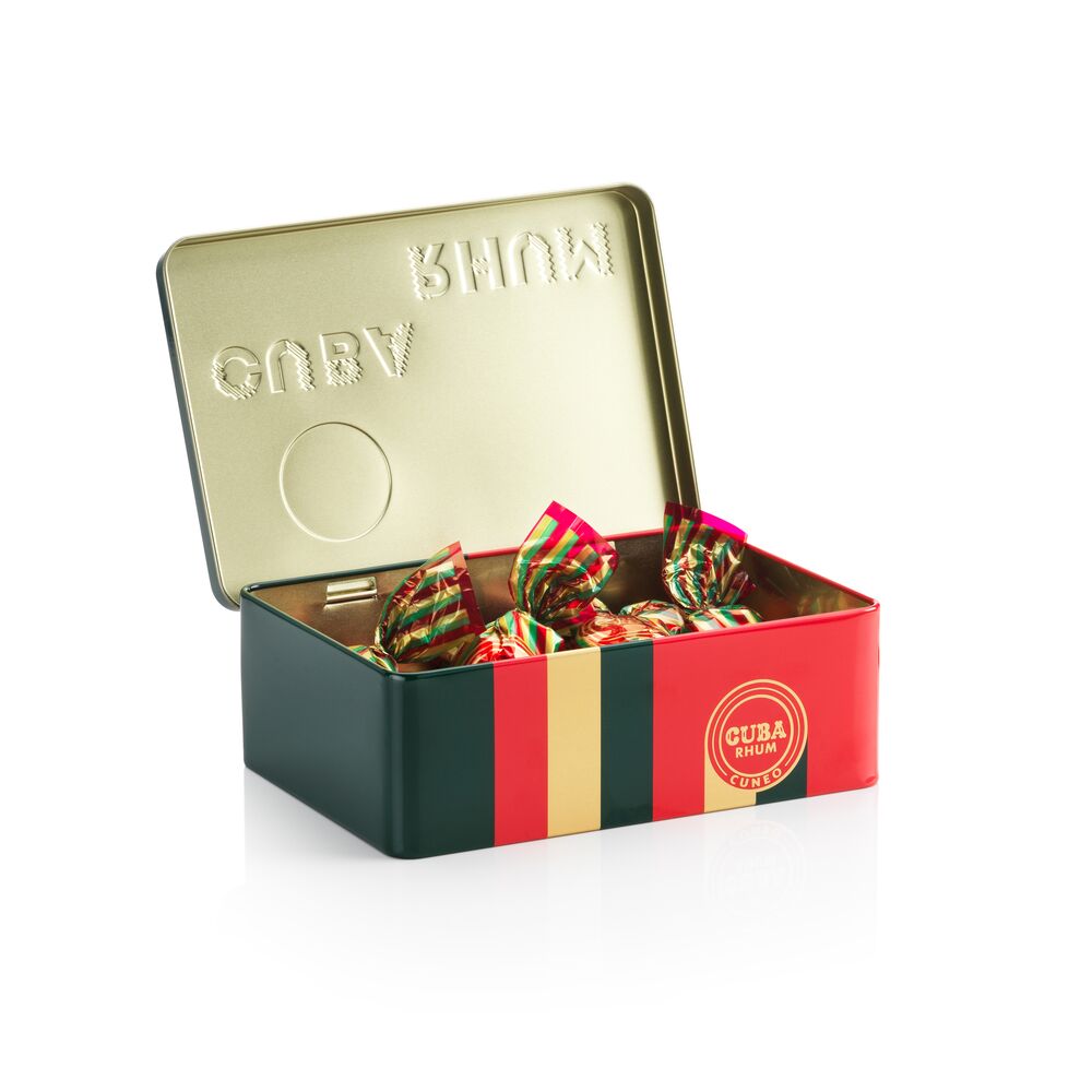 Boîte en métal cadeau : chocolat cuneese Cuba Rhum, 200 g - Venchi