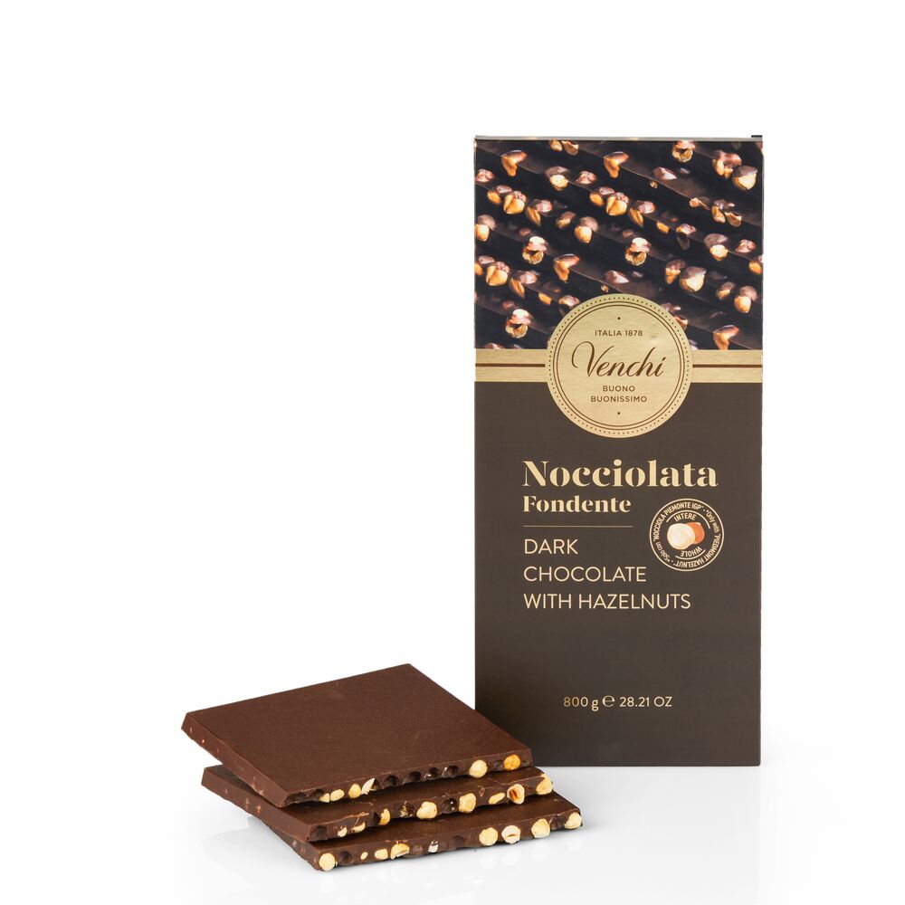 Maxi Tavoletta Di Cioccolato Fondente 56 Con Nocciole 800g Venchi