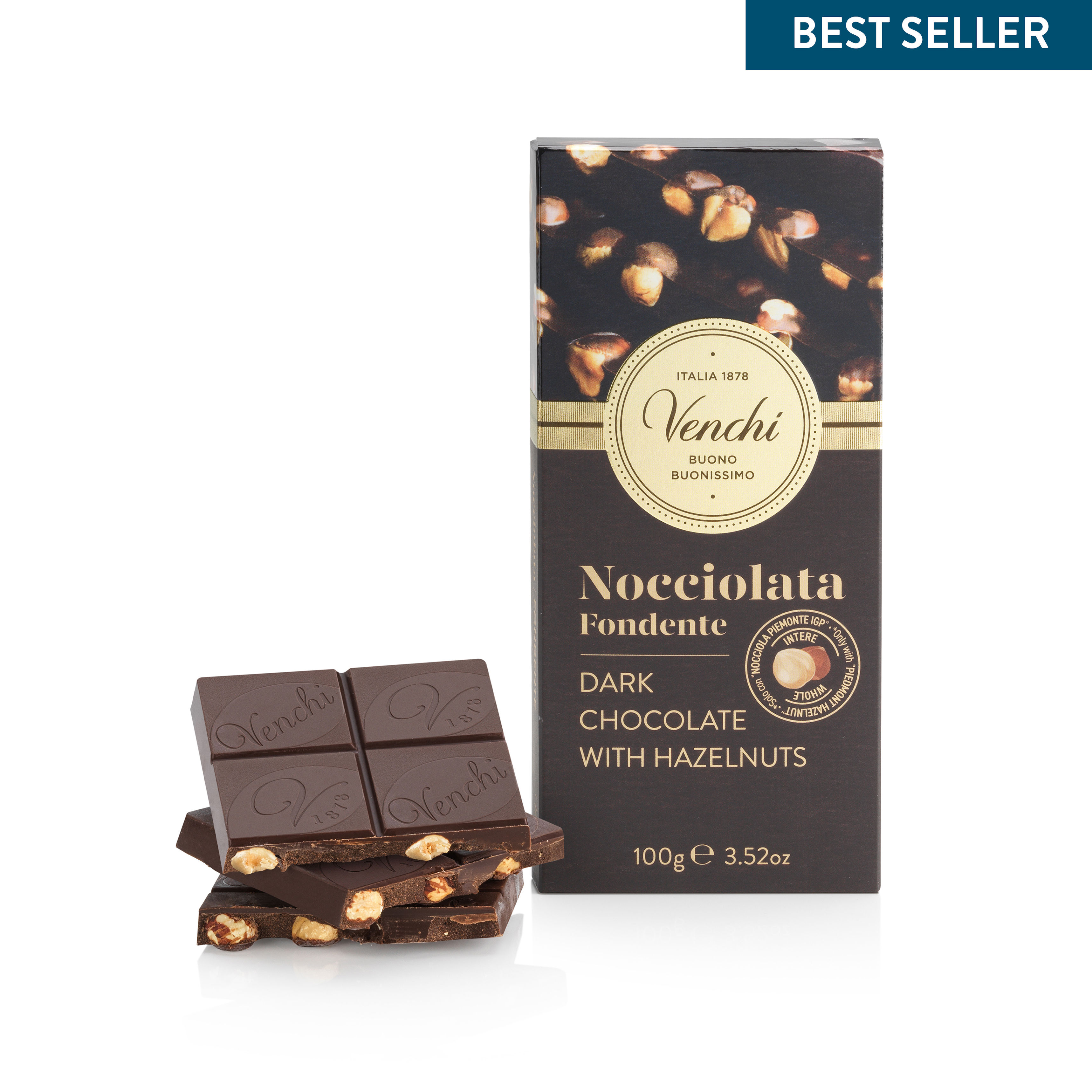 Tavoletta Di Cioccolato Fondente 56 Con Nocciole 100g Venchi