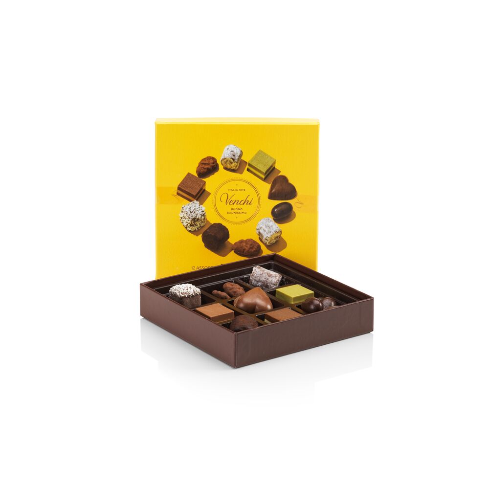 Venchi Scatola San Valentino con Degustazione di Cioccolatini Praline -  Senza Glutine - 216 ml - Buonitaly