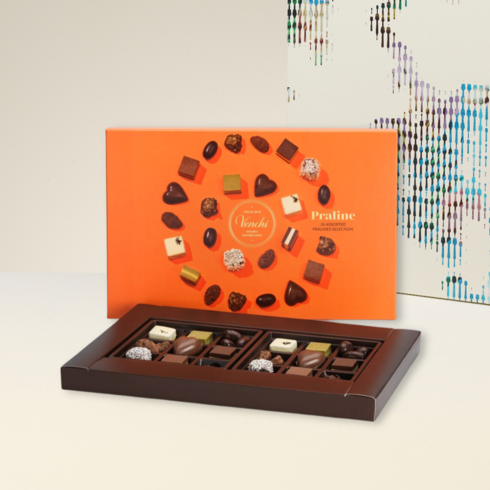 Coffret bois de 54 cigares au chocolat et praliné - Venchi