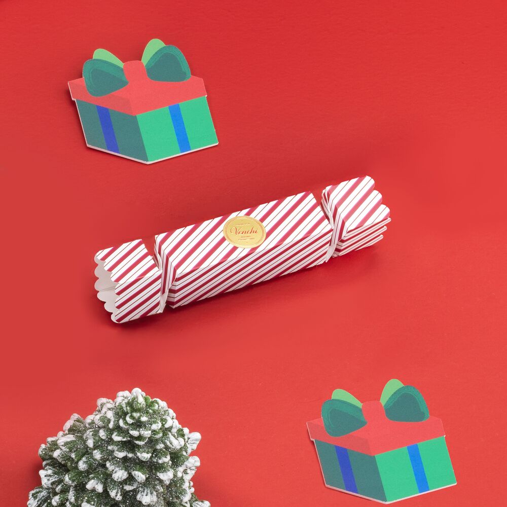 Christmas Cracker bianco e rosso: cioccolatini assortiti, 37 g - Venchi