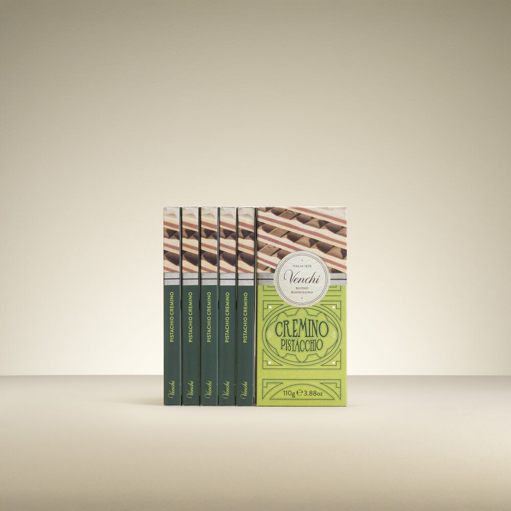 Cremino Pistachio chocolate bars. Gluten free. Buy online at the official Venchi website!
