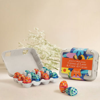 Egg box with assorted chocolate mini eggs 4.58 oz