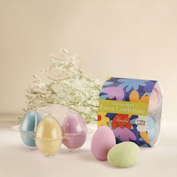 Egg box with Gianduja-filled sugar-coated eggs 4.93 oz