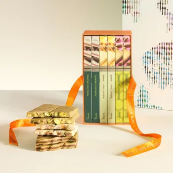 Bookcase with assorted Pistachio Bars