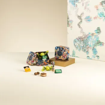 Small Murrine gift tin with assorted chocolates 83 g