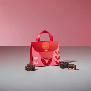 Mini Gift Bag with Chocoviar Raspberry and Crème Brulée 95 g