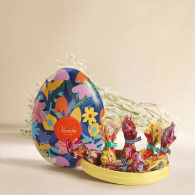 Floral Easter Egg Tin with Chocolate Mini Eggs 2.71 oz