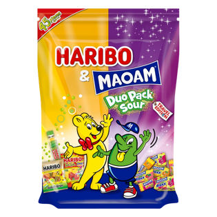 HARIBO & MAOAM DUO PACK SOUR mix of fruit gums and chewy swe