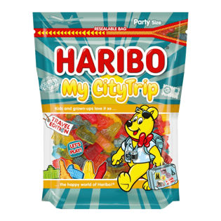 Haribo My CityTrip fruit gums in the shape of 10 European la
