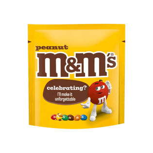 Milk chocolate (48%) covered peanuts (24%) in a sugar shell.