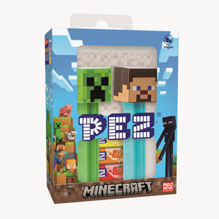 PEZ sugar pastille with figures from Minecraft