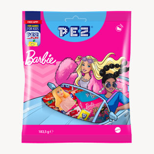 PEZ sugar pastille with figures from Barbie