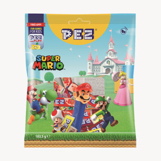 PEZ sugar pastille with figures from Super Mario