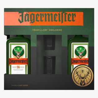 Jägermeister Liqueur 35% 2x0.5L + 2 Glasses