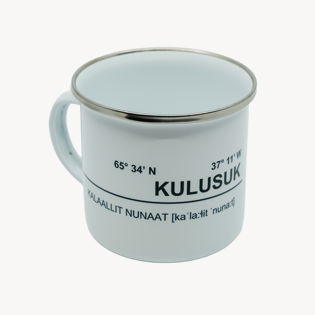Kulusuk Emaljekrus 350ml hvid sort