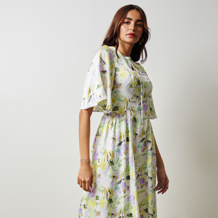 Abstract Floral Print Dress