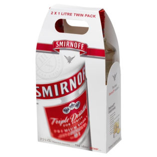 SMIRNOFF RED LABEL 37.5% GIFT PACK 2X1L