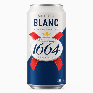KRONENBOURG 1664 5% BLANC WITH HINT OF CITURS CANS 24 X 33CL
