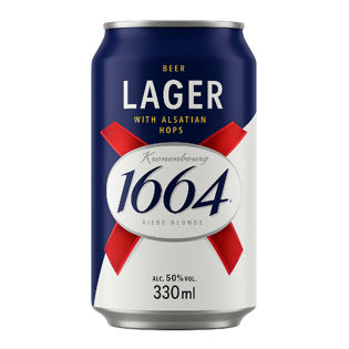 KRONENBOURG 1664 5% LAGER WITH ALSATIAN HOPS CANS 24 X 33 CL
