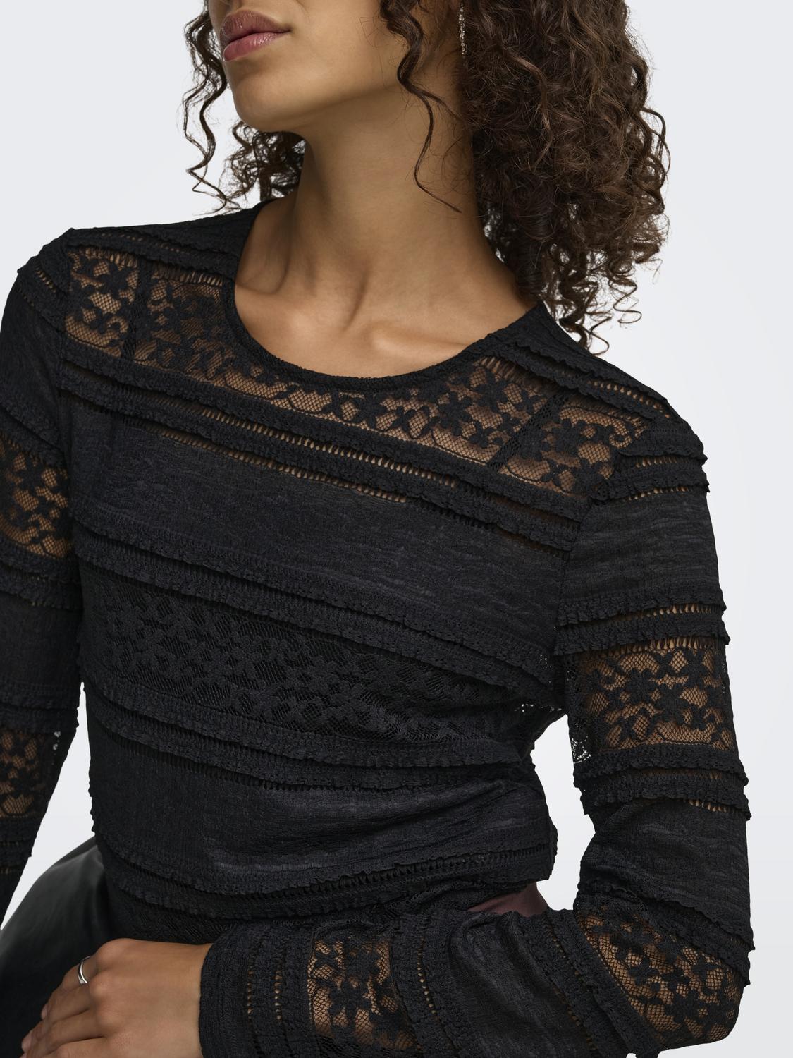 JDYSARAH L/S LACE TOP JRS NOOS - 4