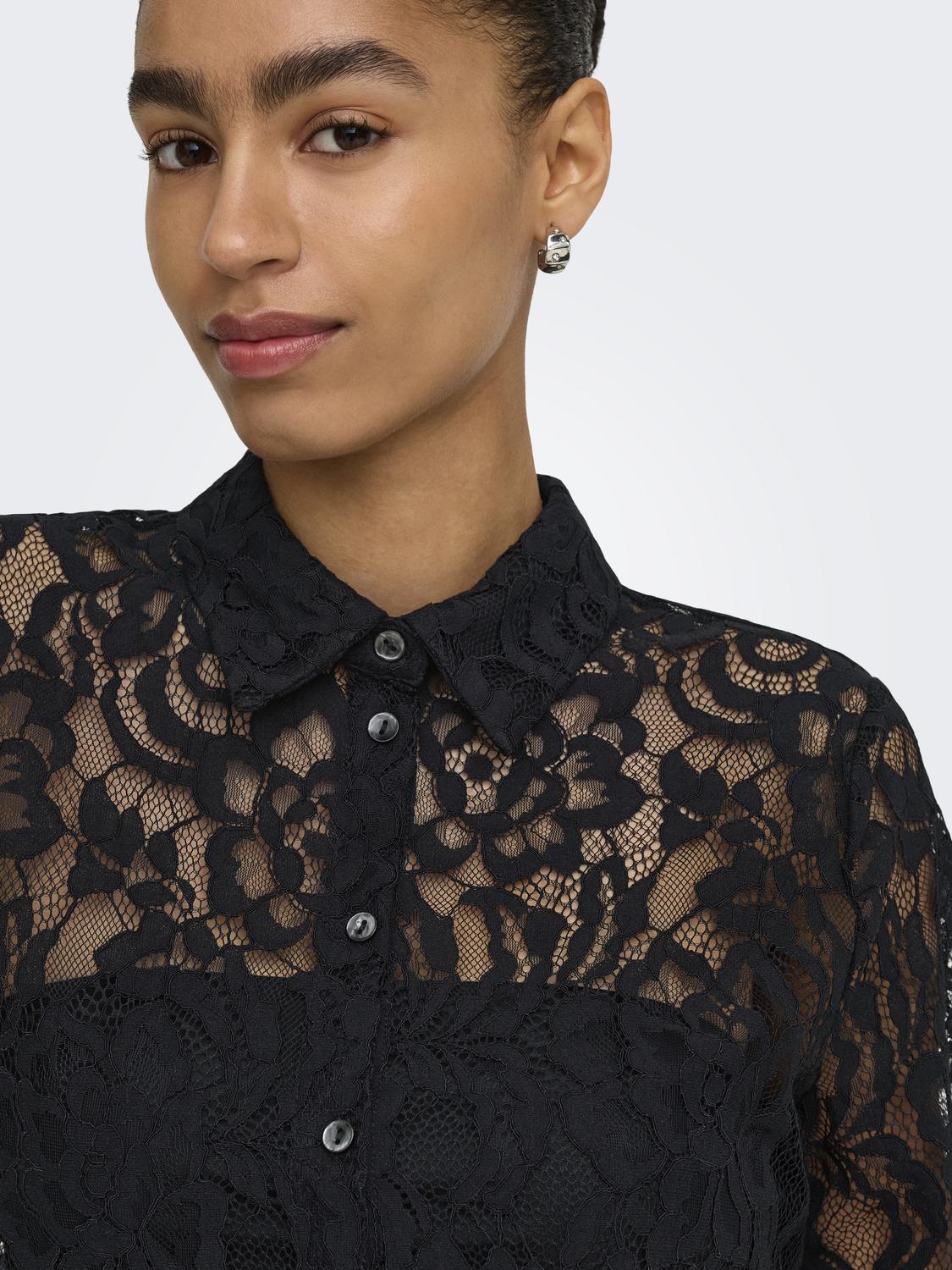 ONLBIRUN L/S LACE SHIRT WVN - 4