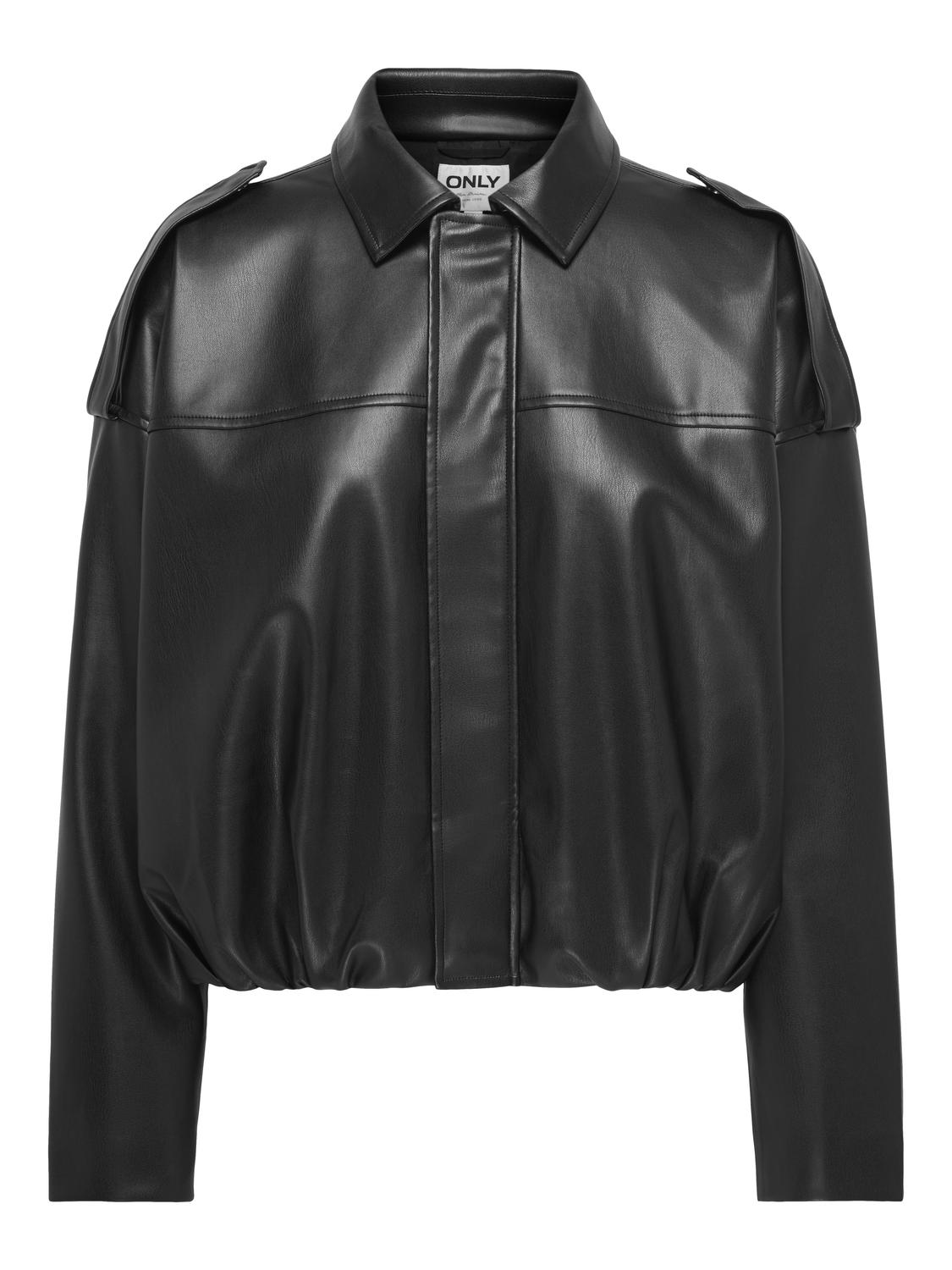 ONLMOON-NELI L/S FAUX LEATHER BOMBER PNT - 3