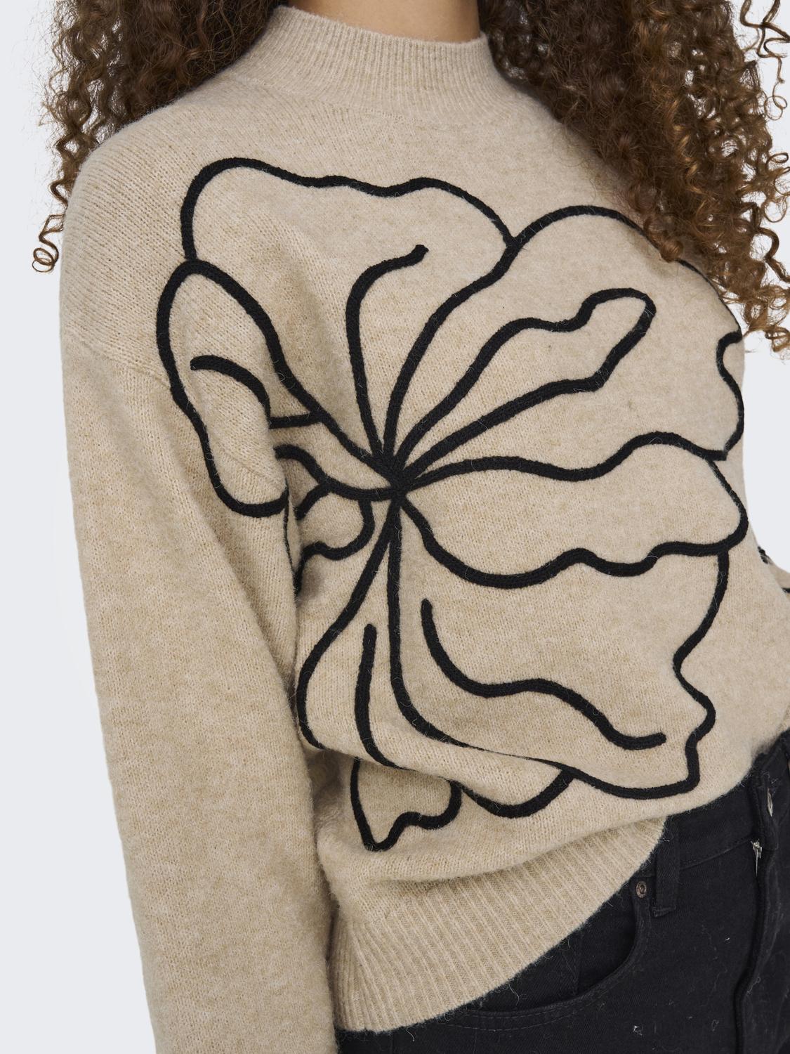 JDYJELLA L/S FLOWER PULLOVER KNT NOOS - 5