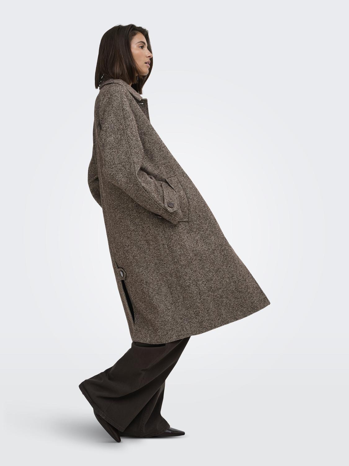 JDYVINGA HERRINGBONE LONG COAT OTW YFM - 5