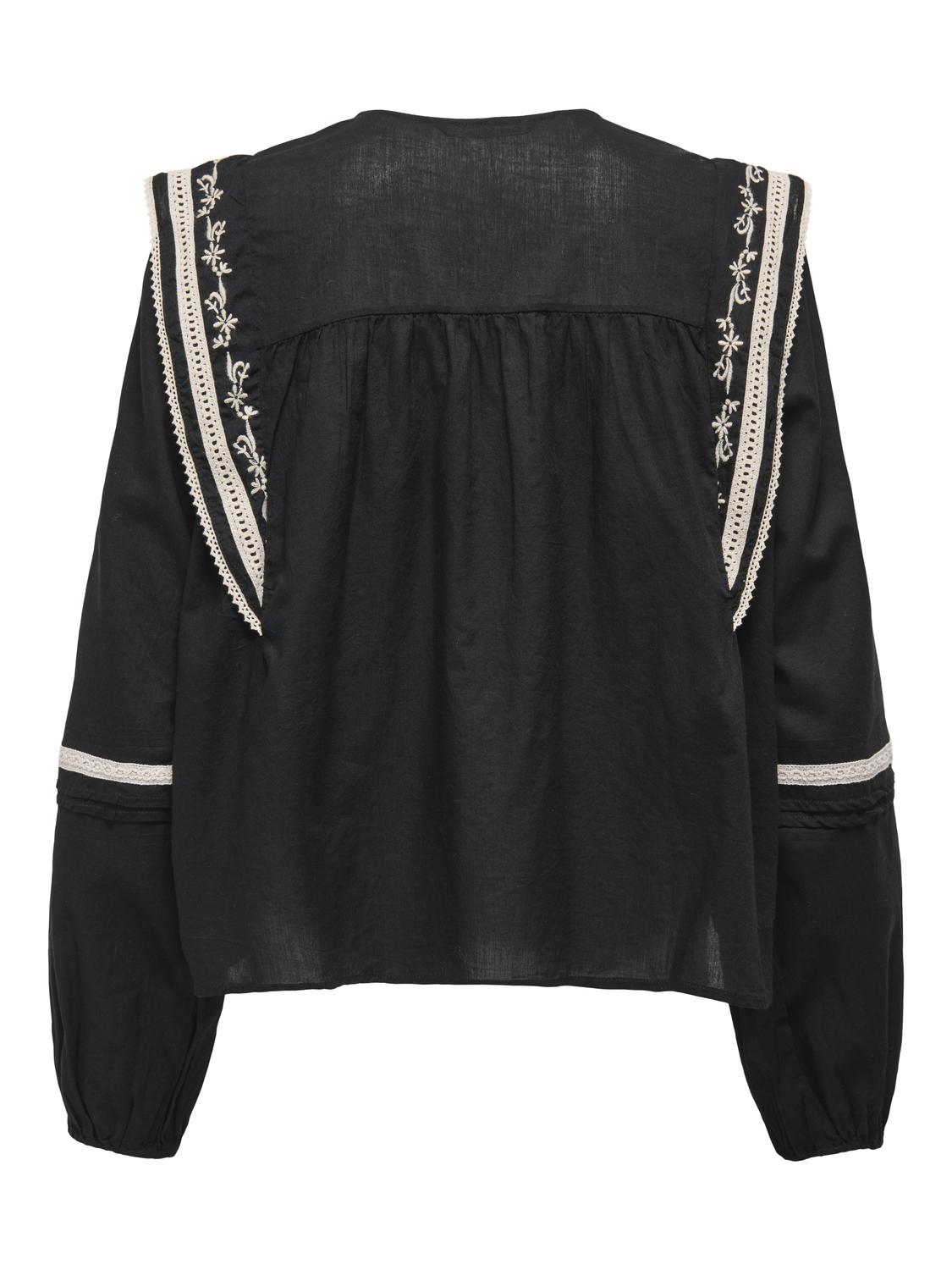 PGMETTE L/S DETAIL TOP WVN - 2