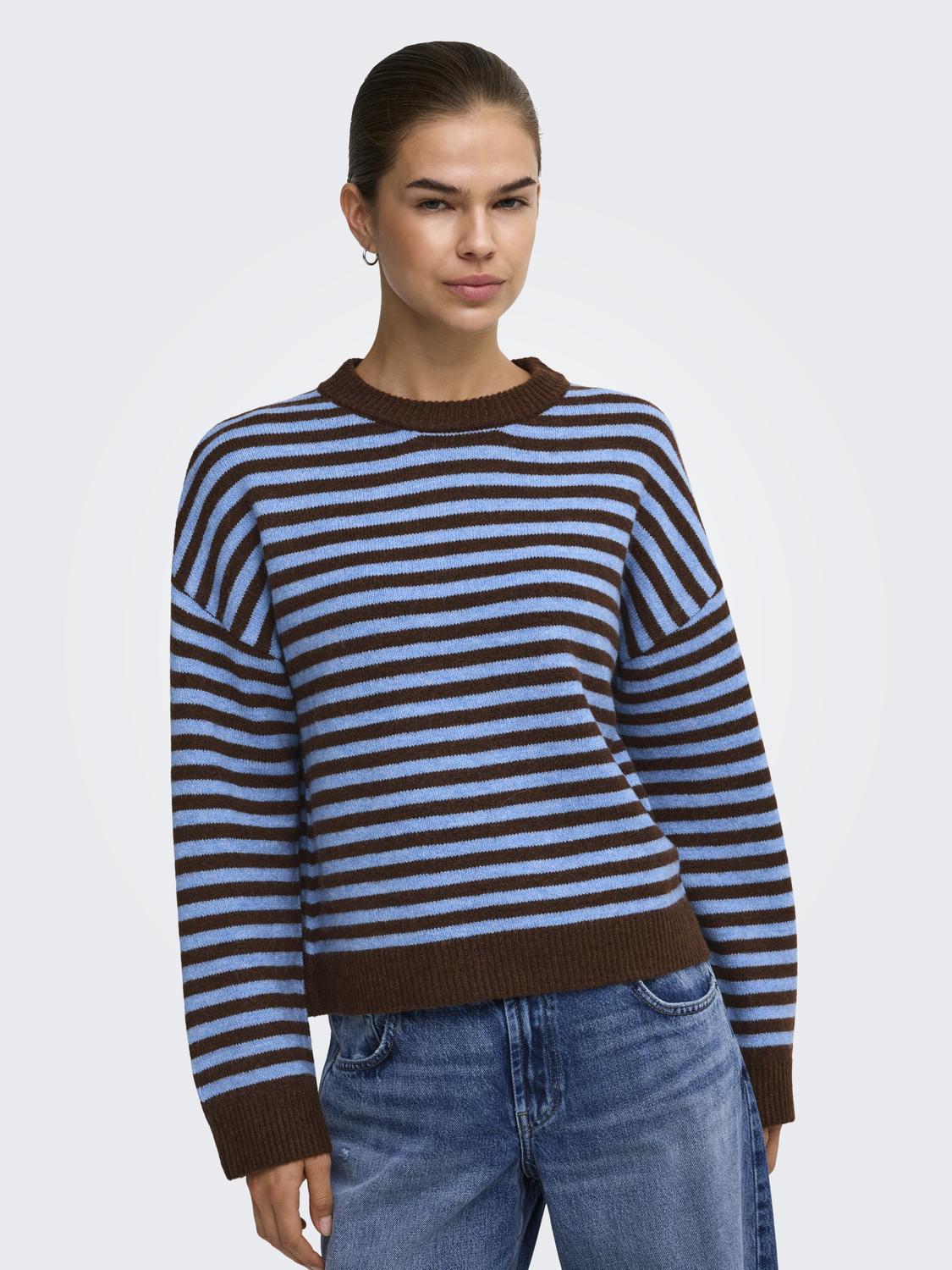 ONLALIVIA LS O-NECK STRIPE CS KNT - 5