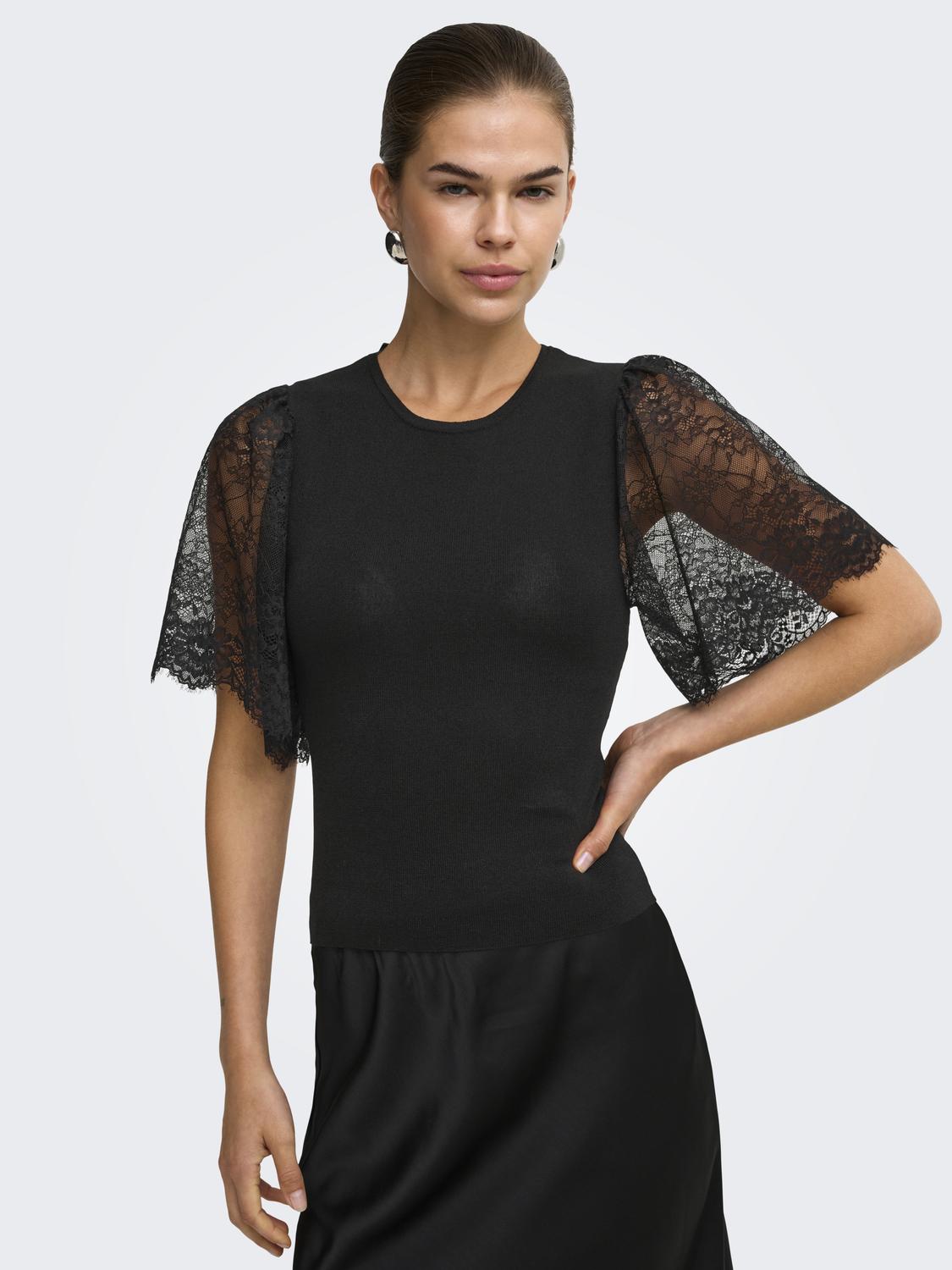 ONLCOPRA SS O-NECK WOVEN MIX EX KNT - 5