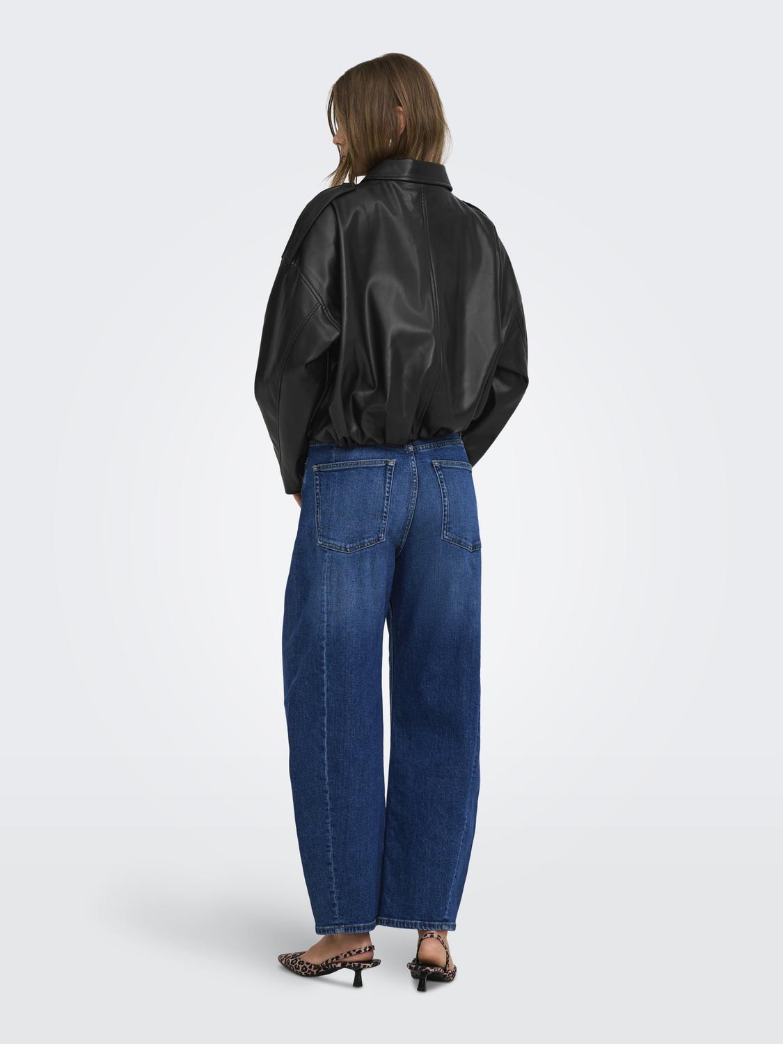 ONLMOON-NELI L/S FAUX LEATHER BOMBER PNT - 2