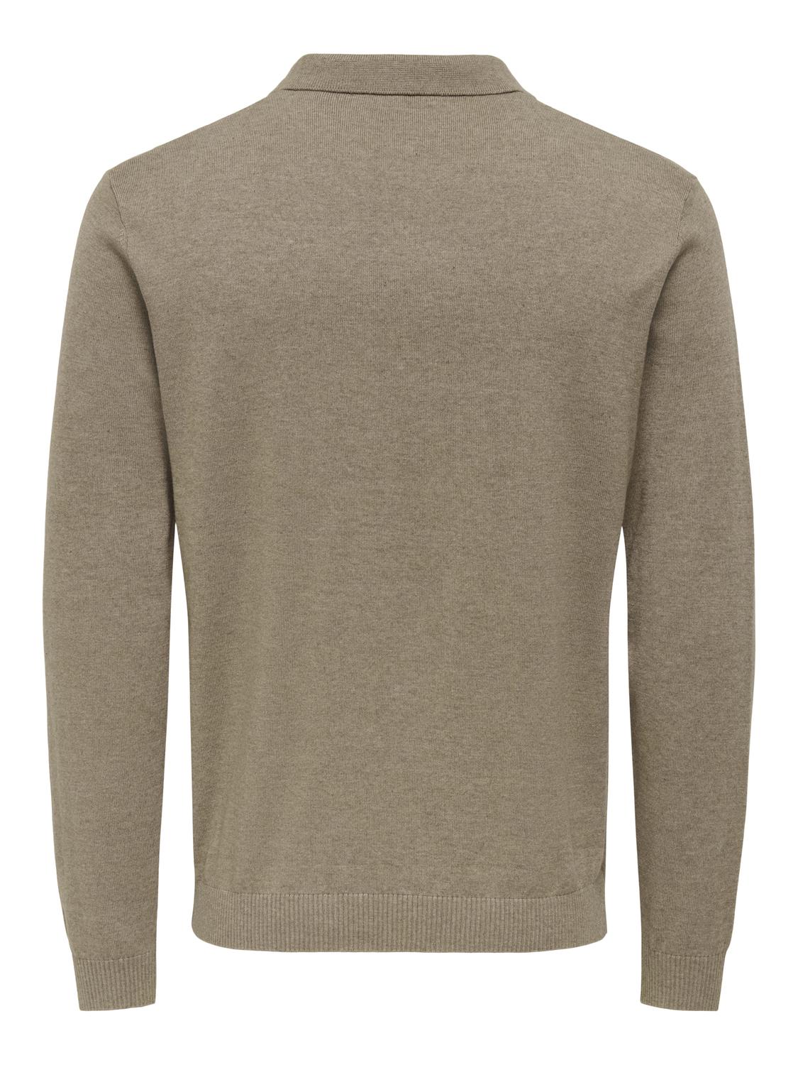ONSLOUI REG 12 LS MEL POLO KNIT NOOS - 7