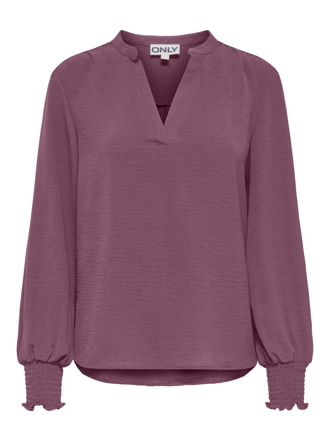 ONLMETTE V-NECK LS SMOCK TOP NOOS WVN