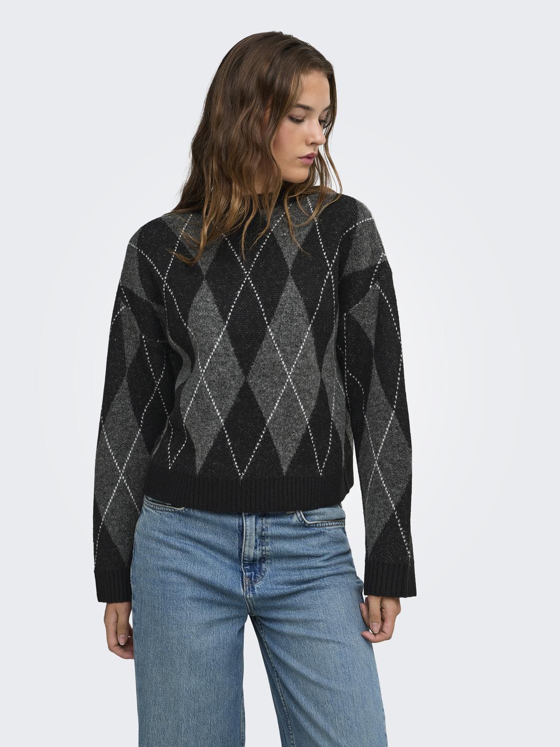 ONLRHOMBUS ARGYLE PULLOVER KNT NOOS