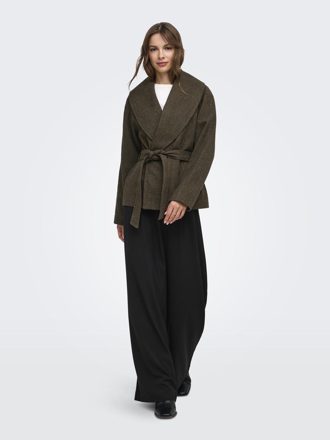 ONLAUGUSTA SHORT CHECK COAT OTW - 6