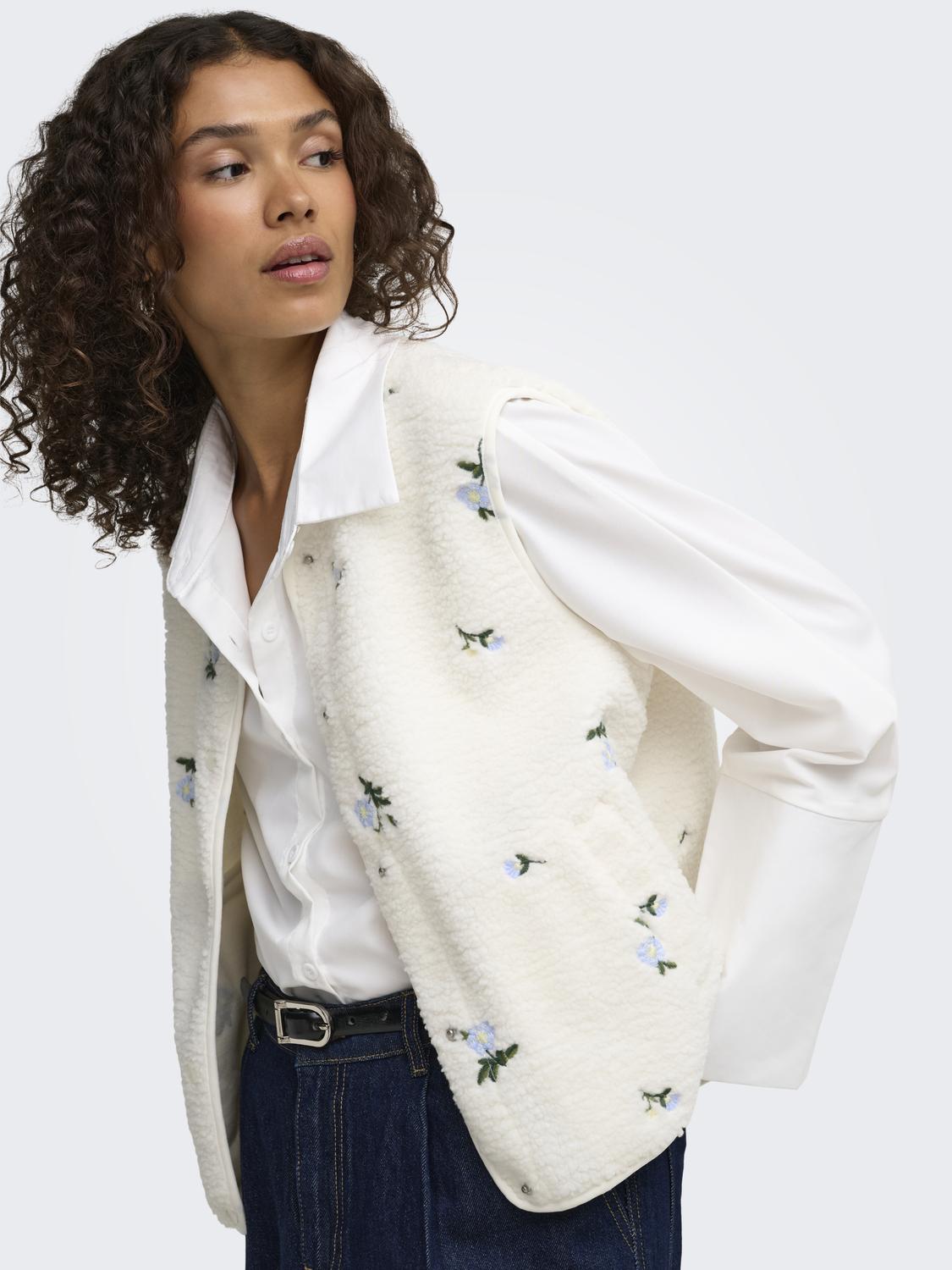 JDYSIMINA TEDDY FLOWER EMB WAISTCOAT OTW - 5