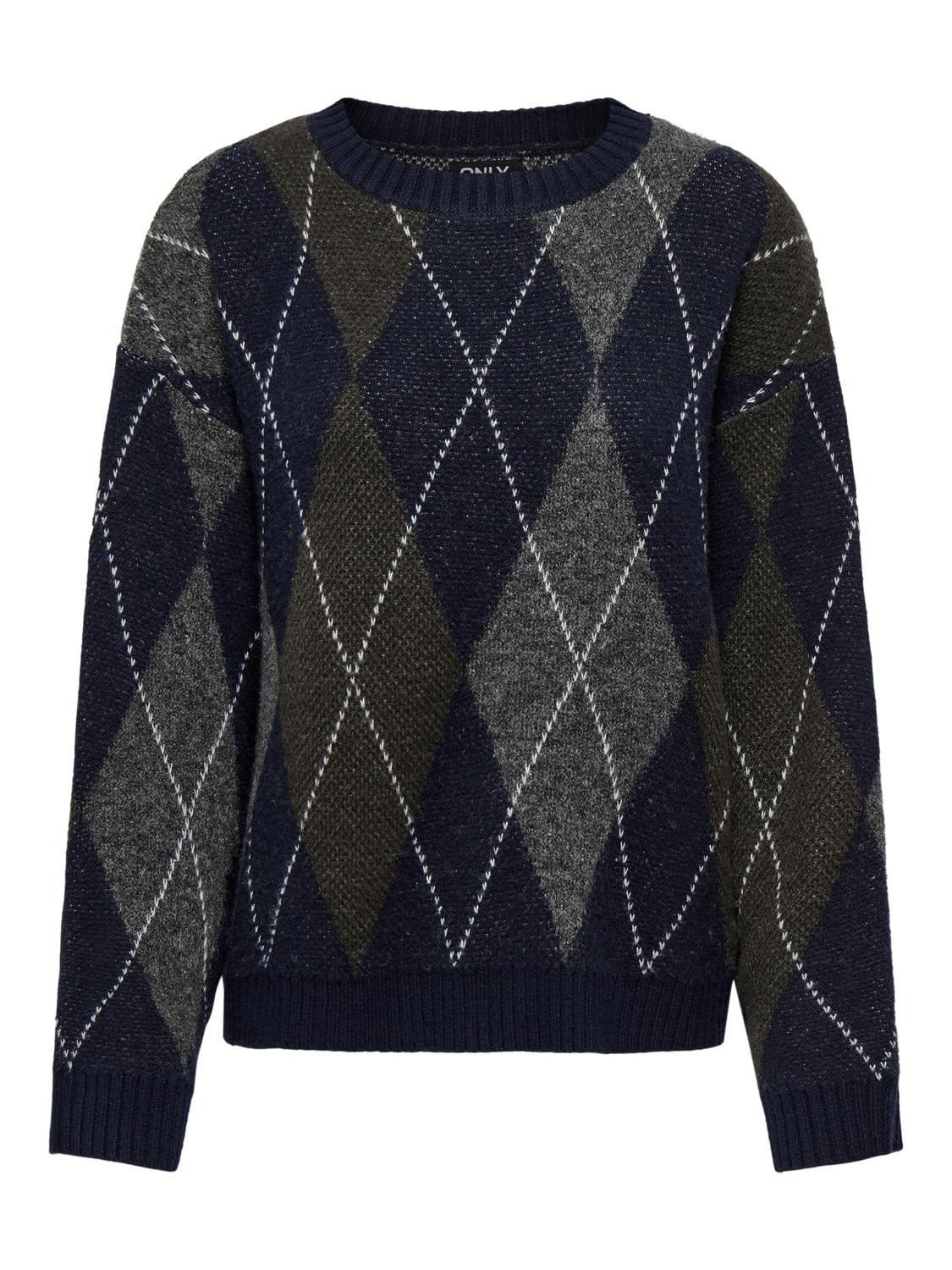 ONLRHOMBUS ARGYLE PULLOVER KNT NOOS