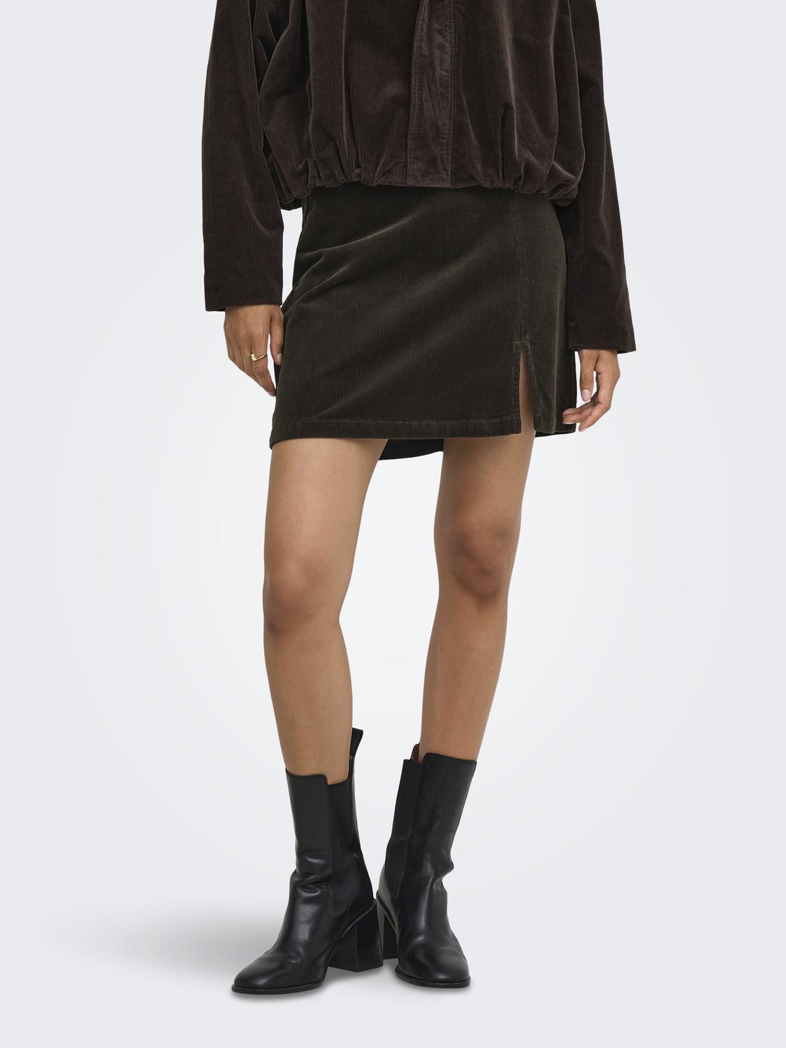 ONLFLORA HW CORD SHORT SLIT SKIRT PNT